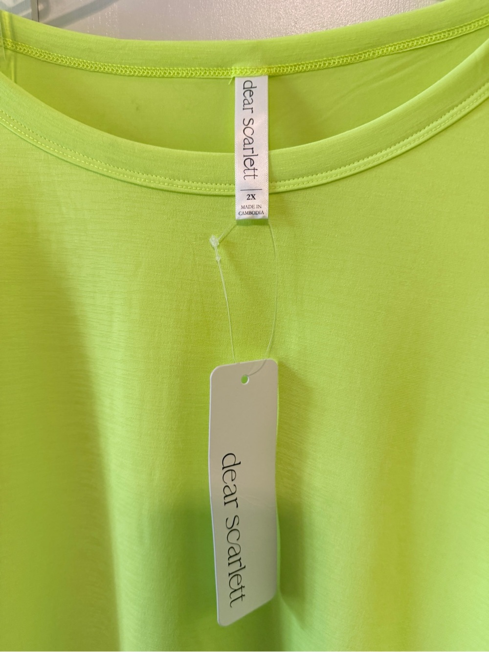 Dear Scarlett Neon Lime Oversized Tunic Top - Picture 3 of 7